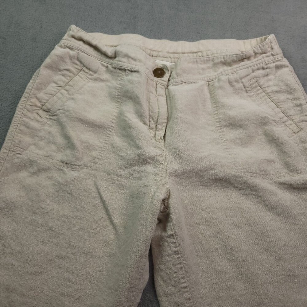 Chicos Womens Linen Pants 12 (2) Relaxed Beige Casual Beach Mid Rise - Picture 6 of 7